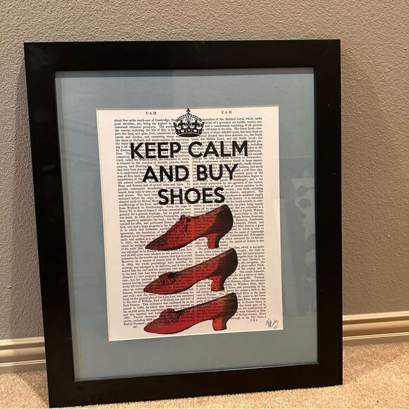 Fab Funky | keep calm and buy shoes girls room framed print - Picture 2 of 8